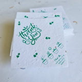 Plantable Thank You Cards 4"x4" Size - DEVRAAJ HANDMADE PAPER, PLANTABLE SEED PAPERS & PAPER PRODUCTS - 50 Cards