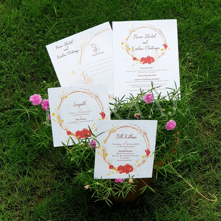 flower seed paper wedding invitations Eco-Friendly Plantable Wedding Cards