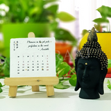 Devraaj Eco-friendly Plantable seed paper table top desktop calendar with wooden stand with different plantable seed papers