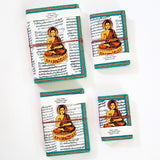 Devraaj Handmade Paper Lord Budhdha Diary Set Of 4 different size with Seed Pens & Seed Pencils