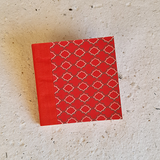 Red colour printed design square shape handmade paper notepad