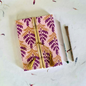 Designer Handmade Paper Diary with bamboo and thread with Plantable Pen and Plantable Pencil 