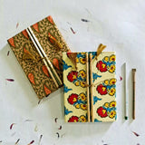 Designer handmade paper bamboo diaries in pack of 2 nos with plantable pen and plantable pencils
