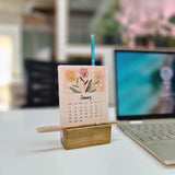 Designer handmade paper calendar 2024 with plantbale pen and plantable pencil