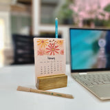 table top calendar 2024 with eco friendly pen and eco friendly pencils