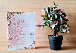 Eco-friendly cotton rag handmade paper and plantable seed paper wedding invitation cards, greeting cards, invitation cards and thank you cards with digital prints and Laser cutting outer cover
