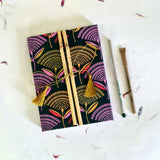 Designer Handmade Paper Bamboo Diaries - DEVRAAJ HANDMADE PAPER, PLANTABLE SEED PAPERS & PAPER PRODUCTS - Black & Magenta