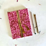 Designer Handmade Paper Bamboo Diaries - DEVRAAJ HANDMADE PAPER, PLANTABLE SEED PAPERS & PAPER PRODUCTS - Pink & Maroon