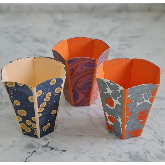 Designer Handmade Paper Dustbin - DEVRAAJ HANDMADE PAPER, PLANTABLE SEED PAPERS & PAPER PRODUCTS - Set of 1