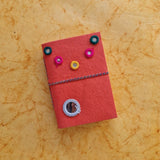 Designer Mirror Handmade Paper Diary with seed pen and seed pencil size 5"x7" - DEVRAAJ HANDMADE PAPER, PLANTABLE SEED PAPERS & PAPER PRODUCTS - Carrot Red