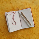 Designer Mirror Handmade Paper Diary with seed pen and seed pencil size 5"x7" - DEVRAAJ HANDMADE PAPER, PLANTABLE SEED PAPERS & PAPER PRODUCTS - Green