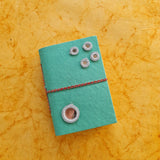 Designer Mirror Handmade Paper Diary with seed pen and seed pencil size 5"x7" - DEVRAAJ HANDMADE PAPER, PLANTABLE SEED PAPERS & PAPER PRODUCTS - Green
