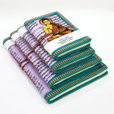 Devraaj Handmade Paper Lord Budhdha Diary Set Of 4 different size with Seed Pens & Seed Pencils - DEVRAAJ HANDMADE PAPER, PLANTABLE SEED PAPERS & PAPER PRODUCTS - Purple