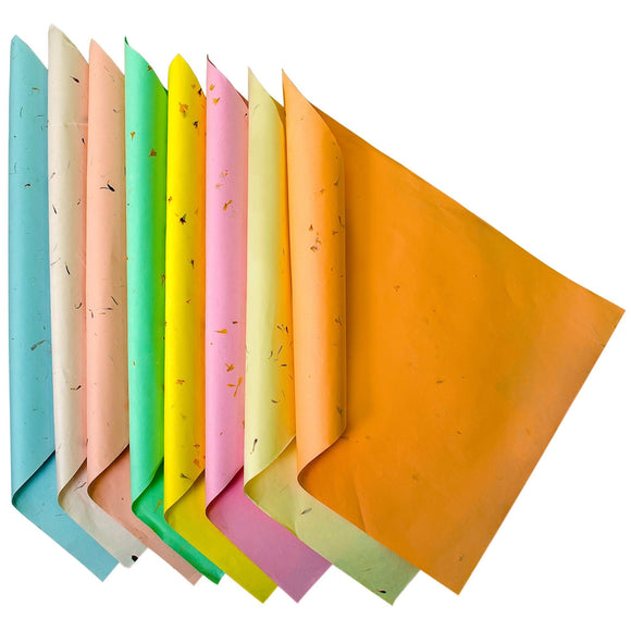 Gift Wrapping Flower Petal Handmade Paper Sheets set of 5 sheets - DEVRAAJ HANDMADE PAPER, PLANTABLE SEED PAPERS & PAPER PRODUCTS - Light Blue