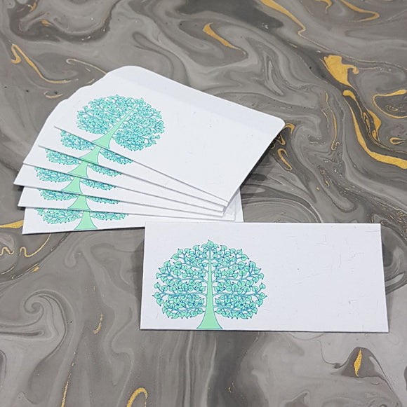 Handmade Paper Money Envelope - DEVRAAJ HANDMADE PAPER, PLANTABLE SEED PAPERS & PAPER PRODUCTS - Blue Tree