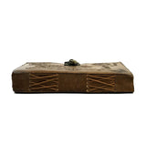 Leather finish Diary with engraved design with lock pattern with seed pen and seed pencil size 5"x7" - DEVRAAJ HANDMADE PAPER, PLANTABLE SEED PAPERS & PAPER PRODUCTS - Design