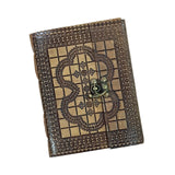 Leather finish Diary with engraved design with lock pattern with seed pen and seed pencil size 5"x7" - DEVRAAJ HANDMADE PAPER, PLANTABLE SEED PAPERS & PAPER PRODUCTS - Design