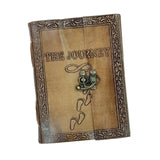 Leather finish Diary with engraved design with lock pattern with seed pen and seed pencil size 5"x7" - DEVRAAJ HANDMADE PAPER, PLANTABLE SEED PAPERS & PAPER PRODUCTS - The Journey