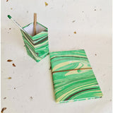 Marble Paper Diaries With Pen Stand - DEVRAAJ HANDMADE PAPER, PLANTABLE SEED PAPERS & PAPER PRODUCTS - Green