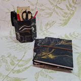 Marble Paper Diaries With Pen Stand - DEVRAAJ HANDMADE PAPER, PLANTABLE SEED PAPERS & PAPER PRODUCTS - Green