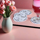 Plantable Seed Paper Coasters With Seeds Name Printed - DEVRAAJ HANDMADE PAPER, PLANTABLE SEED PAPERS & PAPER PRODUCTS - 50 Nos