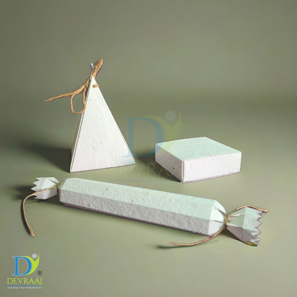 Plantable Seed Paper Gift Boxes - DEVRAAJ HANDMADE PAPER, PLANTABLE SEED PAPERS & PAPER PRODUCTS - 