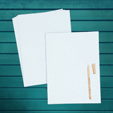 Threaded Handmade Paper Letter Heads Light Blue Colour - DEVRAAJ HANDMADE PAPER, PLANTABLE SEED PAPERS & PAPER PRODUCTS - Set of 50 sheets