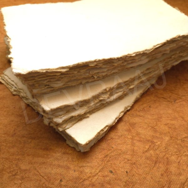 Vintage Handmade Deckle Edge Paper Cards A5 Size – DEVRAAJ