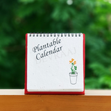 Devraaj Eco-friendly Plantable seed paper Desk calendar with stand and wiro binding in red colour and plantable calendar