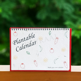 Devraaj Eco-friendly Plantable seed paper table top calendar with stand and wiro binding in red colour and plantable calendar