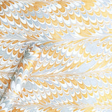 Gift Wrapping Marble Design Handmade Paper Sheets set of 5 sheets - DEVRAAJ HANDMADE PAPER, PLANTABLE SEED PAPERS & PAPER PRODUCTS - White & Golden