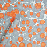 Orange colour eco-friendly marble design handmade paper