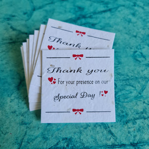 Plantable Thank You Cards 3"x3" Size
