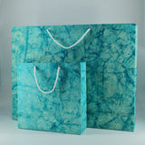 Eco-friendly Batik Textured Handmade Paper Bags Set of Two Size Bags ( 5 sets )