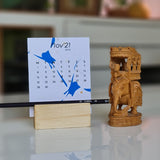 Plantable seed paper calendar 2021 with wooden stand and pen  pencil holder