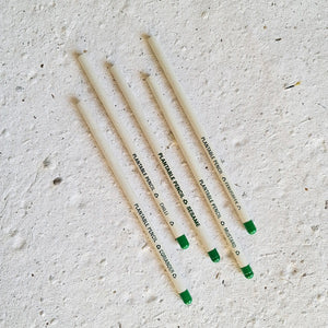 Plantable seed pencils in white colour with green seed cap with black lead