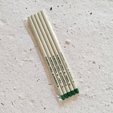 Seed pencils in pack of 5 white pencils with seed name printed on pencil