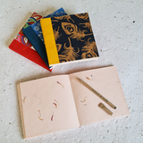 Flower Petal Handmade paper notepad in square shape with eco friendly pen and eco friendly pencils