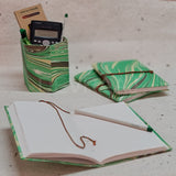Marble Paper Diaries With Pen Stand