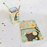 Marble Paper Diaries With Pen Stand