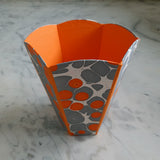 orange colour dustbin made of handmade paper and handmade paper board