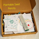 Eco-friendly plantable Pencils with live seeds at end with white paper and green cap use for corporate branding, corporate events, product promotions and marketing, school gifts, gifts for children
