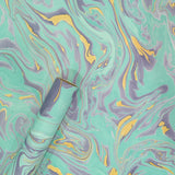 Light blue and purple colour eco-friendly handmade paper with marbling for gift wrapping and diary covers 