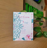 Designer eco-friendly laser cut flower design wedding invitation and greeting cards made of cotton rags handmade paper and plantable seed paper