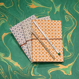 fabric cover handmade paper diary with plantable pen and plantable pencil