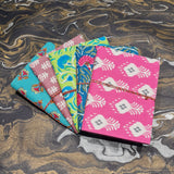 fabric cover handmade paper diary with plantable pen and plantable pencil