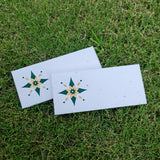Plantable seed paper money / shagun envloepe with star design printed in green and golden colour