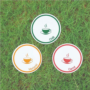 Devraaj Eco-friendly Plantable seed paper coasters in round shape with various type of seed papers and printing design