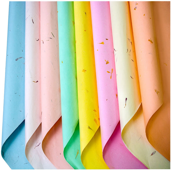 Eco-friendly Flower petal handmade paper mix colours and flower petals  which made form cotton