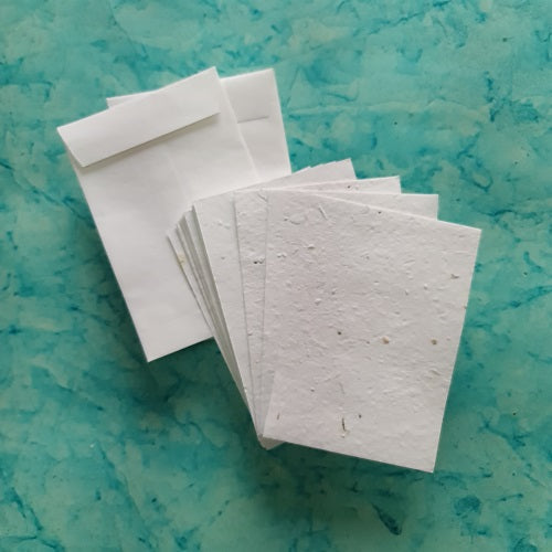 Plantable Mix Vegetables seed paper in white colour with handmade paper envelope